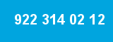 922 314 02 12 922 314 02 12